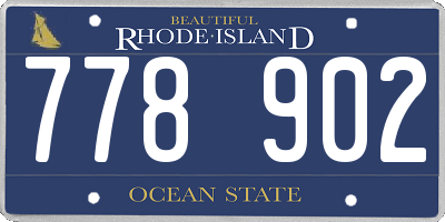 RI license plate 778902