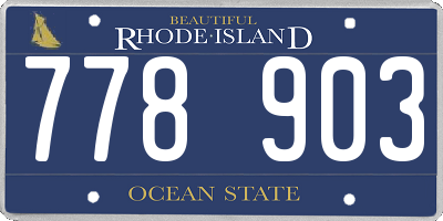 RI license plate 778903