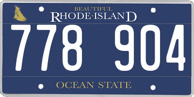 RI license plate 778904