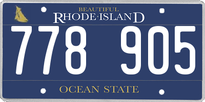 RI license plate 778905
