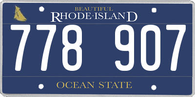 RI license plate 778907