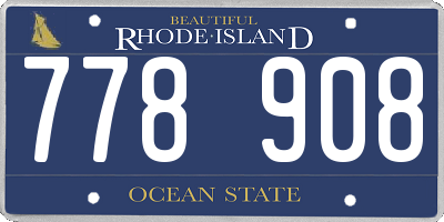 RI license plate 778908