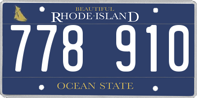 RI license plate 778910