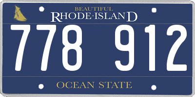 RI license plate 778912
