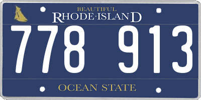 RI license plate 778913