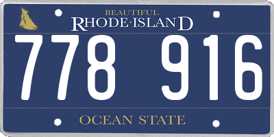 RI license plate 778916