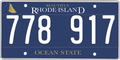 RI license plate 778917