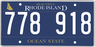 RI license plate 778918
