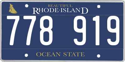 RI license plate 778919