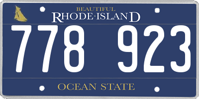RI license plate 778923