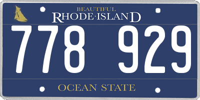 RI license plate 778929