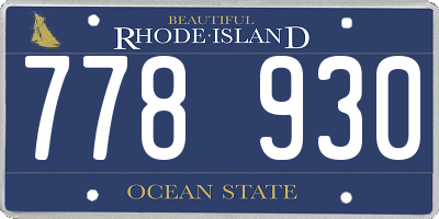 RI license plate 778930