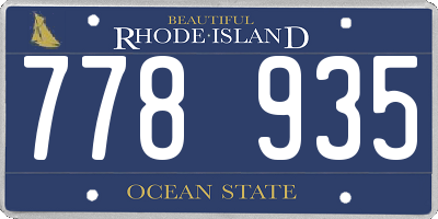 RI license plate 778935