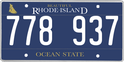 RI license plate 778937