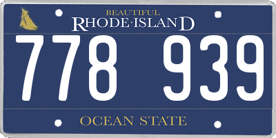 RI license plate 778939