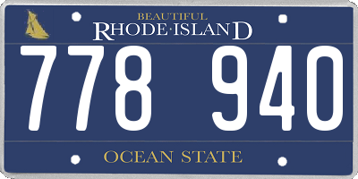 RI license plate 778940