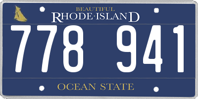 RI license plate 778941