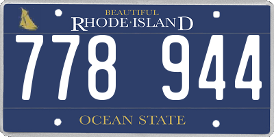 RI license plate 778944