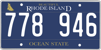 RI license plate 778946