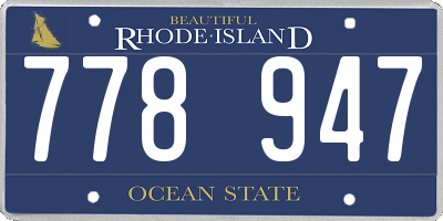 RI license plate 778947
