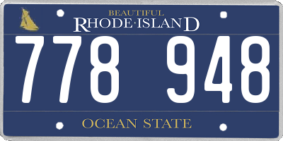 RI license plate 778948