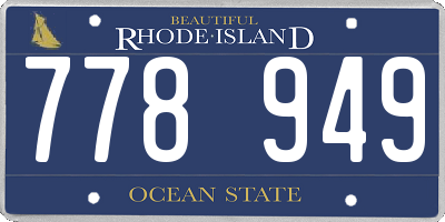 RI license plate 778949