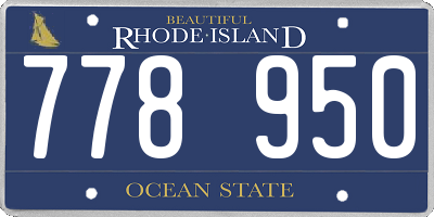 RI license plate 778950