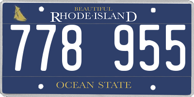 RI license plate 778955