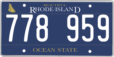 RI license plate 778959