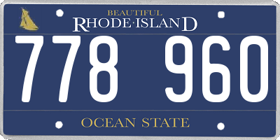 RI license plate 778960