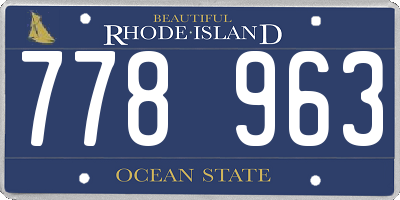 RI license plate 778963