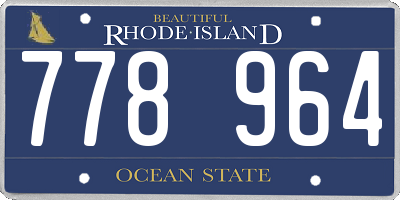 RI license plate 778964