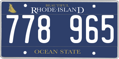 RI license plate 778965