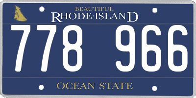 RI license plate 778966