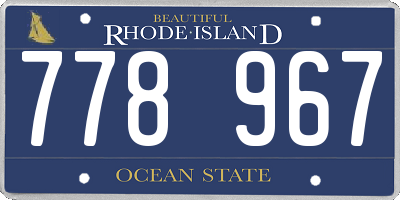 RI license plate 778967