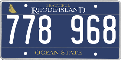 RI license plate 778968
