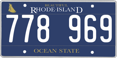 RI license plate 778969