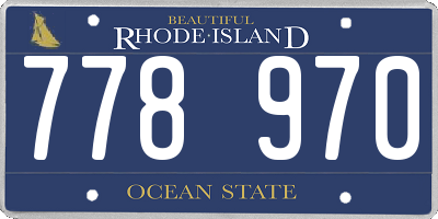 RI license plate 778970
