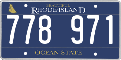 RI license plate 778971