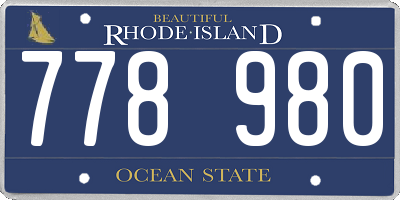 RI license plate 778980
