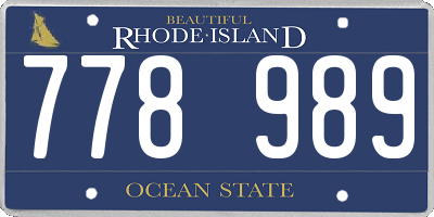 RI license plate 778989