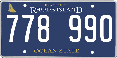 RI license plate 778990