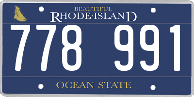 RI license plate 778991