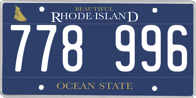 RI license plate 778996