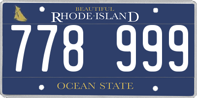 RI license plate 778999
