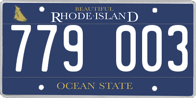 RI license plate 779003