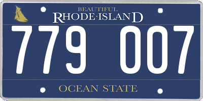 RI license plate 779007