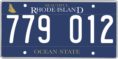 RI license plate 779012