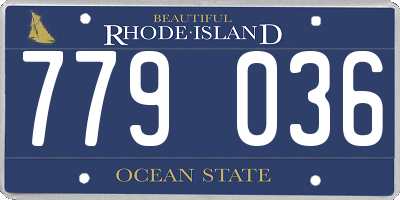 RI license plate 779036