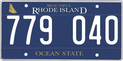 RI license plate 779040
